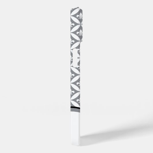 Lilie Eternity Pattern Monogram - Grau Case-Mate iPhone Hülle (Rückseite / Rechts)