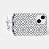 Lilie Eternity Pattern Monogram - Grau Case-Mate iPhone Hülle (Rückseite (Horizontal))