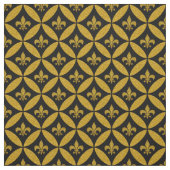 Lilie Eternment Pattern Imitate Gold | Schwarz Stoff (Muster)
