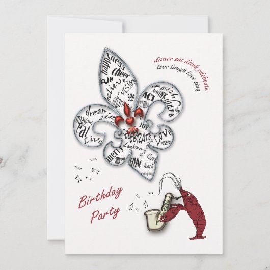 Lilie Expressions Birthday Einladung (Rückseite)