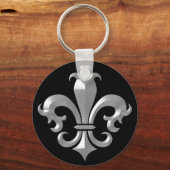 Lilie Extravagant Silver Bevel Saints Classic Schlüsselanhänger (Vorderseite)