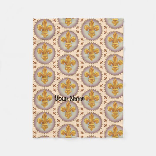 Lilie Familienwappen Nachname Fleecedecke (Vorderseite)