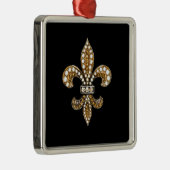 Lilie Flor New Orleans fertigen Gold besonders an Silbernes Ornament (Rechts)