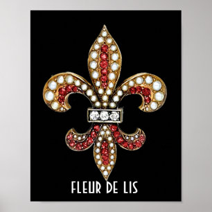 Lilie Flor Symbol Brown New Orleans Poster