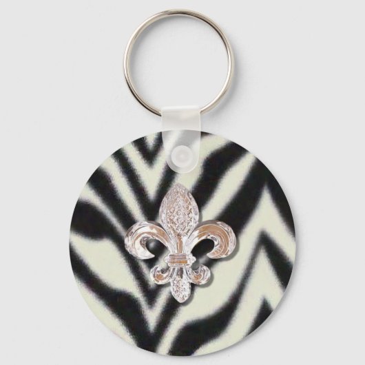 Lilie Flor Zebra Print Schlüsselanhänger (Vorderseite)