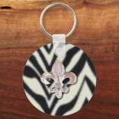 Lilie Flor Zebra Print Schlüsselanhänger (Vorderseite)