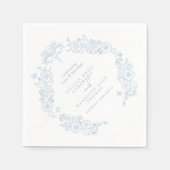 Lilie Frühjahr Hochzeit graublau Serviette (Vorderseite)