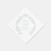 Lilie Frühjahr Hochzeit graublau Serviette (Ecke)