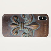 Lilie, gealterte Kupfer-Look bedruckt Case-Mate iPhone Hülle (Rückseite (Horizontal))