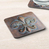 Lilie, gealterte Kupfer-Look bedruckt Getränkeuntersetzer (Linke Seite)