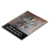 Lilie, gealterte Kupfer-Look bedruckt Notizblock (Linke Seite)