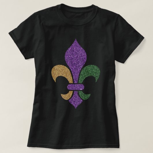 Lilie Glitzer Effect Mardi Gras 2018 T-Shirt (Design vorne)