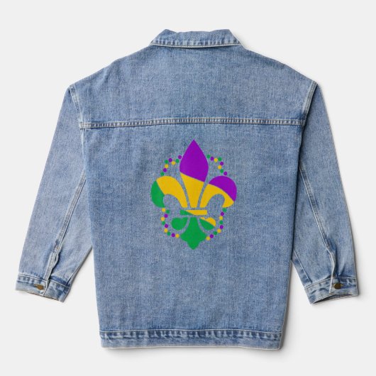 Lilie Glitzer Effekt Mardi Gras 2 Jeansjacke (Rückseite)