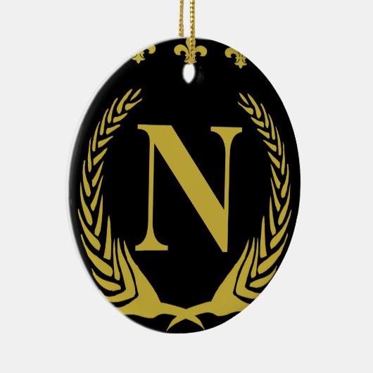 Lilie Gold, Letter oder Zahl Keramikornament (Rechts)