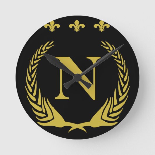 Lilie Gold Runde Wanduhr (Vorderseite)