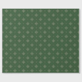Lilie Green French Damask Pattern Geschenkpapier (Flach)