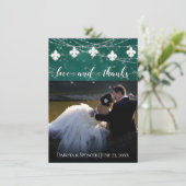 Lilie Green Lights | Foto Herz Liebe und Dankeskarte (Stehend Vorderseite)