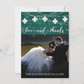 Lilie Green Lights | Foto Herz Liebe und Dankeskarte (Vorderseite)