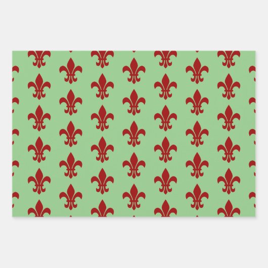 Lilie Green und Red Geschenkpapier Set (Vorderseite)