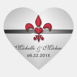 Lilie Heart Wedding Herz-Aufkleber