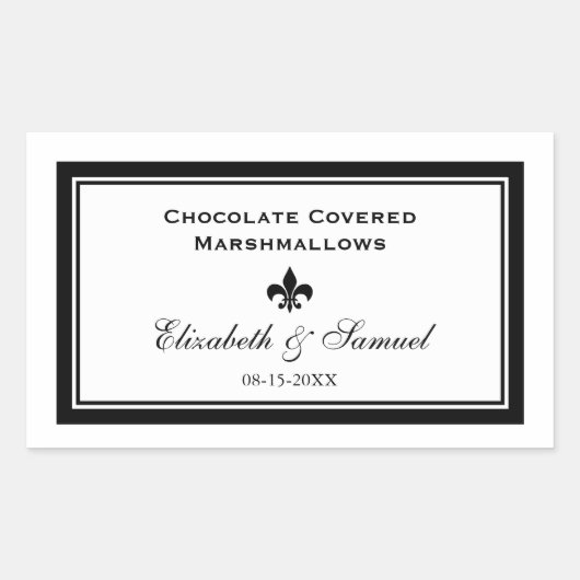 Lilie Hochzeitsbonbons Rechteckiger Aufkleber (Vorderseite)