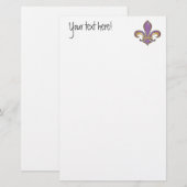 Lilie im Normallack - lila Pflaumen-Traube Briefpapier (Vorne/Hinten)