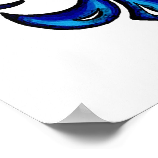 Lilie in Blau Poster (Ecke)