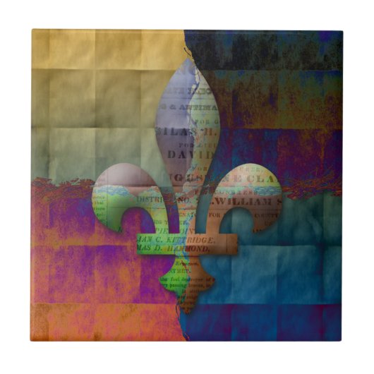 Lilie in den Juwel-Tönen Fliese (Vorderseite)