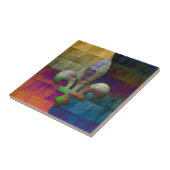 Lilie in den Juwel-Tönen Fliese (Seite)