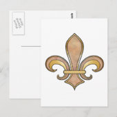 Lilie in fester Farbe - Beige oder Kaffee Postkarte (Vorne/Hinten)