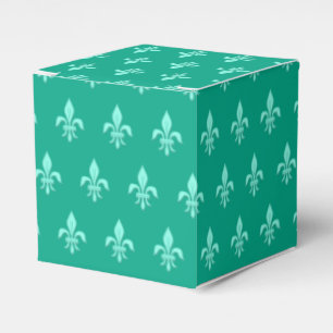 Lilie in Light Aqua auf Türkis Geschenkschachtel