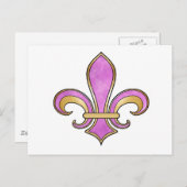 Lilie in Vollfarbe - Rosa oder Cerealien Postkarte (Vorne/Hinten)