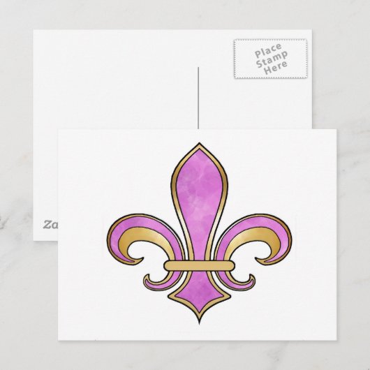 Lilie in Vollfarbe - Rosa oder Cerealien Postkarte (Vorne/Hinten)