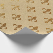 Lilie Kraft Gold Natural Royal Minimal Geschenkpapier (Ecke)
