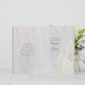 Lilie Lace Damask 2 Gray Wedding Program (Stehend Vorderseite)