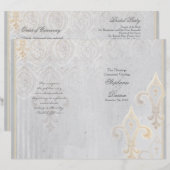 Lilie Lace Damask 2 Gray Wedding Program (Vorne/Hinten)