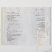 Lilie Lace Damask 2 Gray Wedding Program (Rückseite)