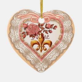 Lilie Lacy Heart Zollschmuck Keramikornament