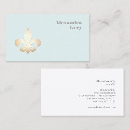 Lilie Light Blue Visitenkarte (Vorne/Hinten)