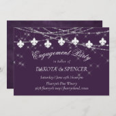 Lilie Lights | Lila Moody-Verlobung Einladung (Vorne/Hinten)