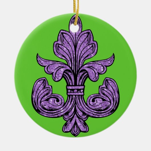 Lilie lila keramik ornament (Vorne)