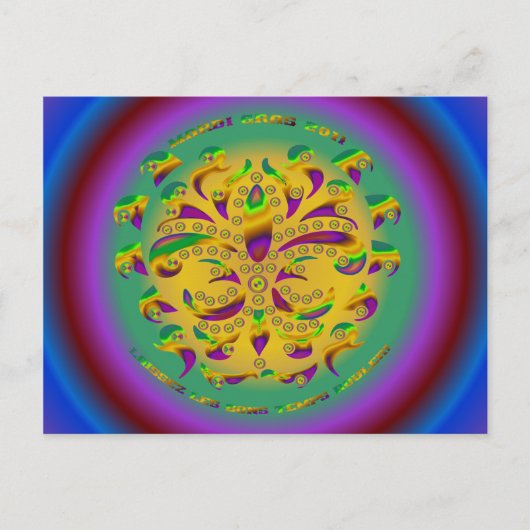 Lilie Mardi-Gras 2011 V2 Postkarte (Vorderseite)