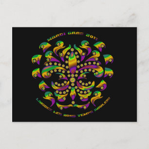 Lilie Mardi-Gras 2011 V-2 Postkarte