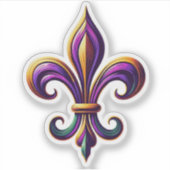 Lilie Mardi Gras Aufkleber (Vorderseite)