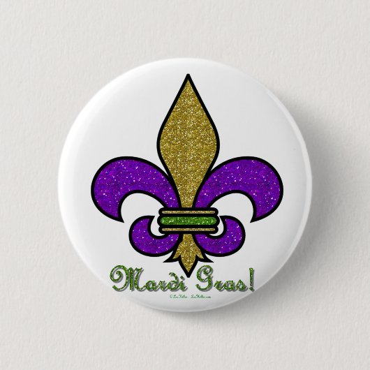 Lilie Mardi Gras Button (Vorderseite)