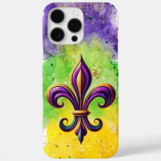 Lilie Mardi Gras Case-Mate iPhone Hülle (Rückseite)