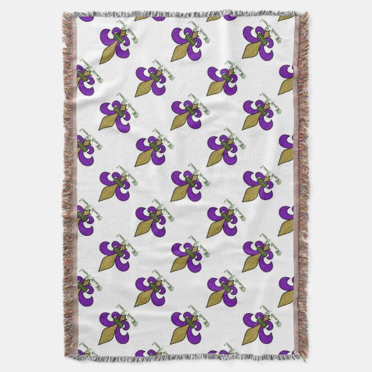 Lilie Mardi Gras Decke (Vorderseite Vertikal)