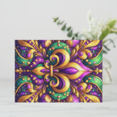 Lilie Mardi gras Feiertagskarte (Stehend Vorderseite)