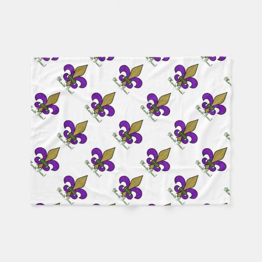 Lilie Mardi Gras Fleecedecke (Vorderseite (Horizontal))