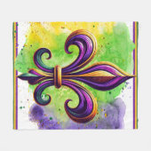 Lilie Mardi Gras Fleecedecke (Vorderseite (Horizontal))